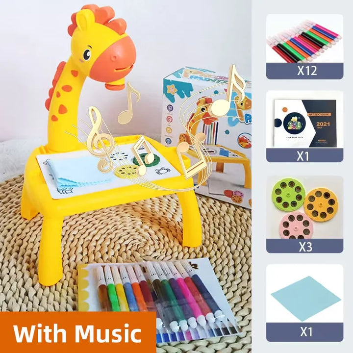 Children led projector drawing table toy painting set table educational board learning tools painting toys for children