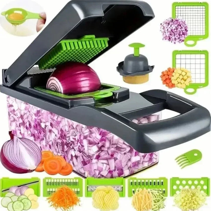 Multi functional kitchen vegetable slicer, grinder, diced, divided, 14/16 piece set vegetable slicer, potato grinder