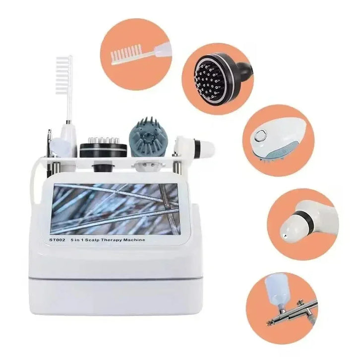 5 in 1 Hair Spa High Frequency Scalp Analyzer Professional Hair Care Kit with Massage Function for Home Salon Use
