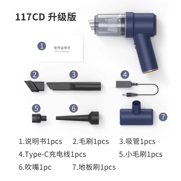 8000PA Wireless Car Vacuum Cleaner Blowable Cordless Handheld Auto Vacuums Portable Dual Use Mini Vacuum Cleaner For Car Home