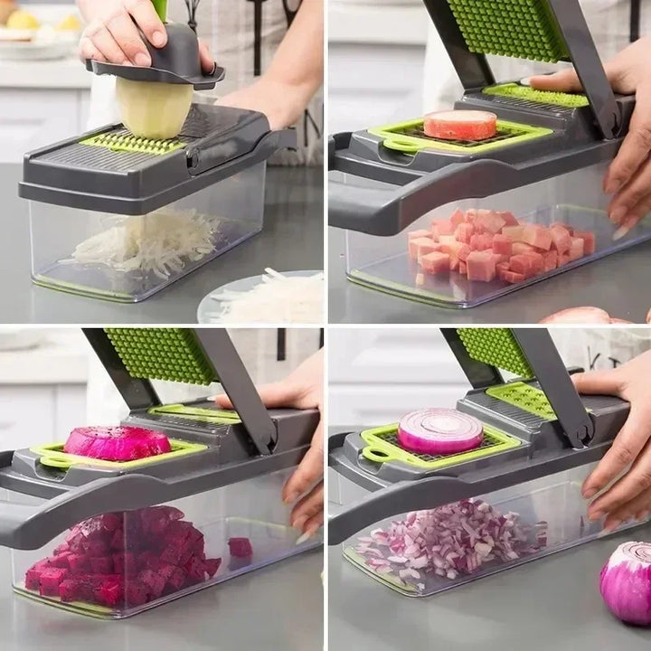 Multi functional kitchen vegetable slicer, grinder, diced, divided, 14/16 piece set vegetable slicer, potato grinder