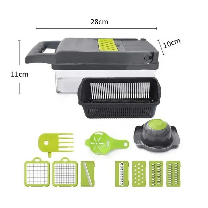 Multi functional kitchen vegetable slicer, grinder, diced, divided, 14/16 piece set vegetable slicer, potato grinder